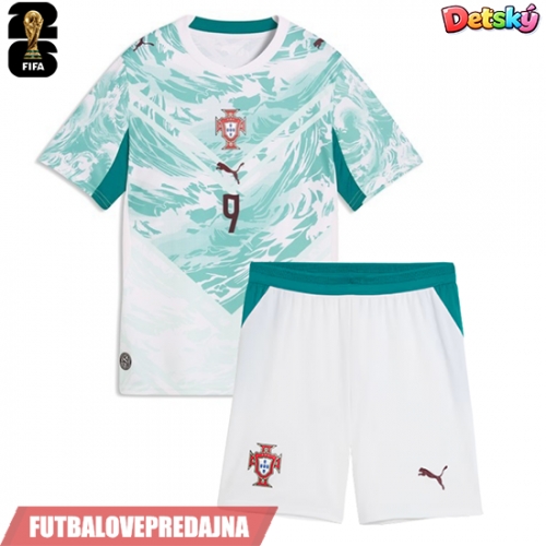 Lacne Dětský Futbalové dres Portugalsko Goncalo Ramos #9 MS 2026 Krátky Rukáv - Preč (+ trenírky)